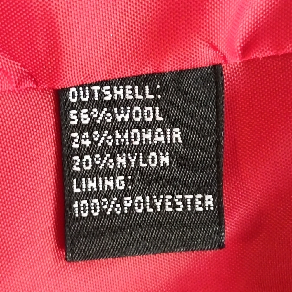 Josephine Chaus RED Fluffy Textural Wool Blend Blazer Jacket Size 8 - Picture 9 of 9